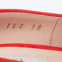 Casadei Red Suede Pointed Toe Pumps Size 38