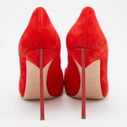 Casadei Red Suede Pointed Toe Pumps Size 38