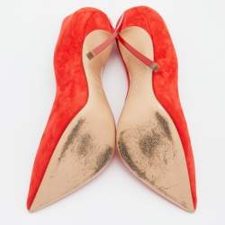 Casadei Red Suede Pointed Toe Pumps Size 38