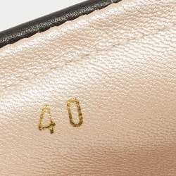 Pre Owned Casadei Black Leather Ballet Flats Size 40