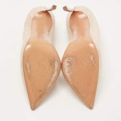 Pre Owned Casadei Beige Suede Blade Pumps Size 38