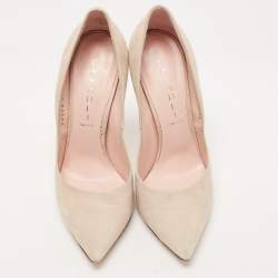 Pre Owned Casadei Beige Suede Blade Pumps Size 38