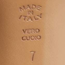 Pre Owned Casadei Black/Gold Leather Open Toe Blade Heel Pumps Size 37