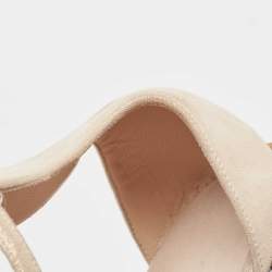 Pre Owned Casadei Metallic Pink Suede Crystal Embellished Ankle Strap Flats Size 39