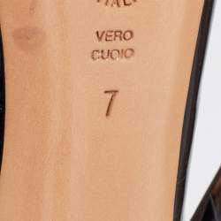 Pre Owned Casadei Black Patent Leather Peep Toe Platform Slingback Pumps Size 37