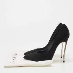 Pre Owned Casadei Black Suede Blade Pumps Size 38