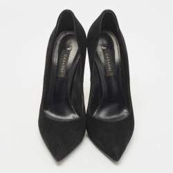 Pre Owned Casadei Black Suede Blade Pumps Size 38