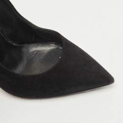 Pre Owned Casadei Black Suede Blade Pumps Size 38