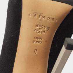 Pre Owned Casadei Black Suede Blade Pumps Size 38