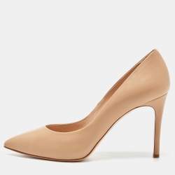 Pre Owned Casadei Beige Leather Pointed Toe Pumps Size 36