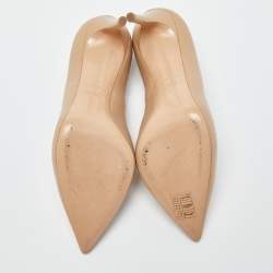 Pre Owned Casadei Beige Leather Pointed Toe Pumps Size 36