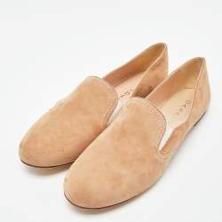 Casadei Beige Suede Smoking Slippers Size 40