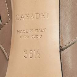 Casadei Grey Leather Lace Up Ankle Booties Size 36.5