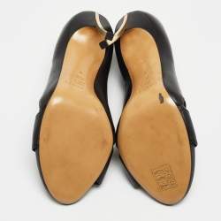 Pre Owned Casadei Black Leather Gladiator Sandals Size 38