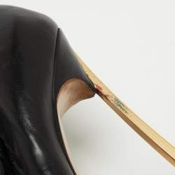 Pre Owned Casadei Black Leather Gladiator Sandals Size 38