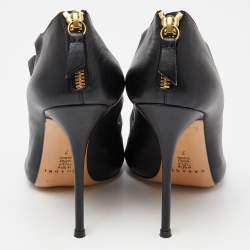 Casadei Black Leather Cutout Sandals Size 37