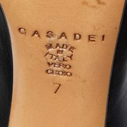 Casadei Black Leather Cutout Sandals Size 37
