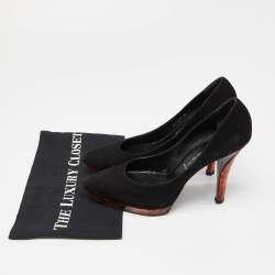 Casadei Black Suede Platform Pumps Size 37