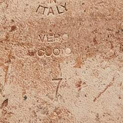 Pre Owned Casadei Black Laser Cut Leather Platform Slingback Sandals Size 37