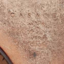 Pre Owned Casadei Brown Suede Cork Wedge Platform Slide Sandals Size 37