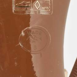 Pre Owned Casadei Beige/Brown Canvas Slide Sandals Size 38