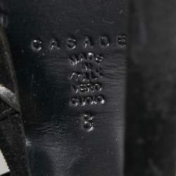 Pre Owned Casadei Black Suede Strappy Platform Ankle Tie Sandals Size 38