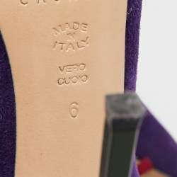 Pre Owned Casadei Tricolor Suede Blade Ankle Tie Pumps Size 36