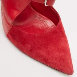 Casadei Red Suede Platform Slip On Ankle Booties Size 39