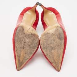 Casadei Red Suede Platform Slip On Ankle Booties Size 39