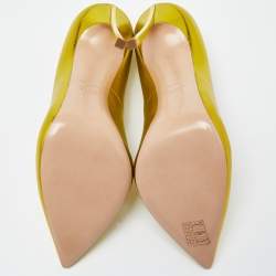 Pre Owned Casadei Metallic Gold Leather Pointed Toe Pumps Size 39