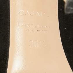 Casadei Black Suede Pearl Blade Pumps Size 36.5