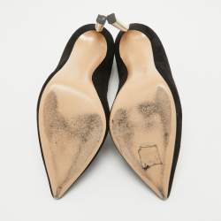 Casadei Black Suede Pearl Blade Pumps Size 36.5