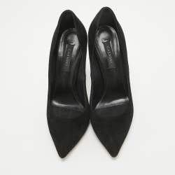 Casadei Black Suede Pearl Blade Pumps Size 36.5