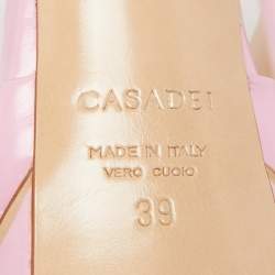 Pre Owned Casadei Pink Leather Platform Peep Toe Sandals Size 39