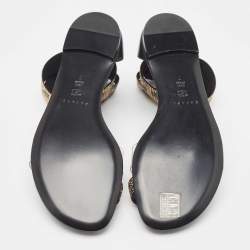 Casadei Black/Gold Leather and PVC Vinil Ankle Strap Sandals Size 37