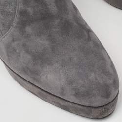 Pre Owned Casadei Grey Suede Over The Knee Length Boots Size 40