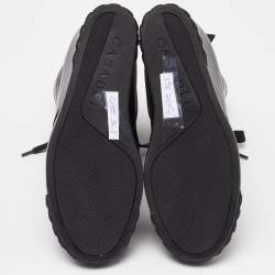 Pre Owned Casadei Black Leather Wedge High Top Ankle Booties Size 36.5