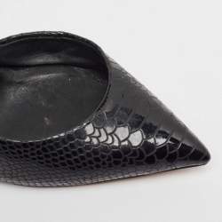 Pre Owned Casadei Black Patent Embossed Python D'orsay Pumps Size 40