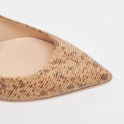 Casadei Brown Texture Leather Pointed Toe Pumps Size 39.5