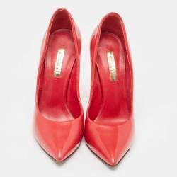 Pre Owned Casadei Red Patent Leather Pointed Toe Pumps Size 36