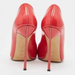 Pre Owned Casadei Red Patent Leather Pointed Toe Pumps Size 36