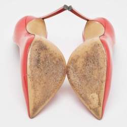 Pre Owned Casadei Red Patent Leather Pointed Toe Pumps Size 36