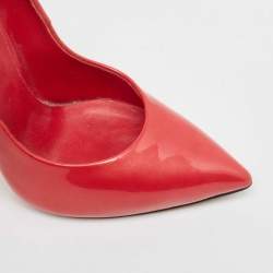 Pre Owned Casadei Red Patent Leather Pointed Toe Pumps Size 36