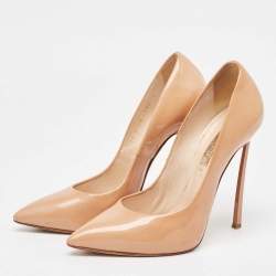 Casadei Beige Patent Leather Pointed Toe Pumps Size 36