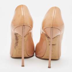 Casadei Beige Patent Leather Pointed Toe Pumps Size 36