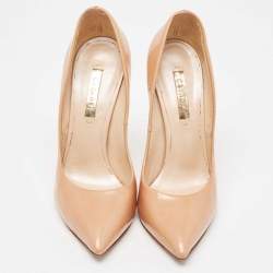 Casadei Beige Patent Leather Pointed Toe Pumps Size 36