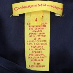 Pre Owned Catherine Malandrino Navy Blue Silk Blend Cut-out Paneled Maxi Skirt S