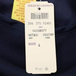 Pre Owned Catherine Malandrino Navy Blue Silk Blend Cut-out Paneled Maxi Skirt S