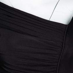 Pre Owned Catherine Malandrino Black Jersey Ruched Mini Dress S