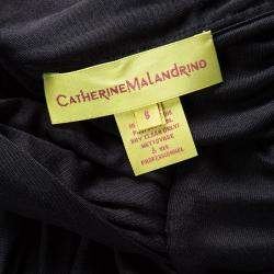 Pre Owned Catherine Malandrino Black Jersey Ruched Mini Dress S